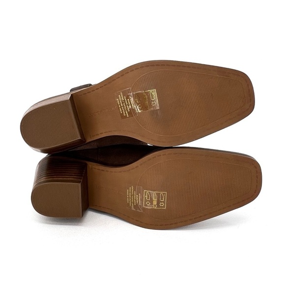 New Lucky Brand Kamaree Western Cowboy Bootie Chocolate Brown Suede Size 8.5 - Picture 7 of 10